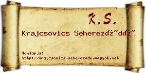 Krajcsovics Seherezádé névjegykártya
